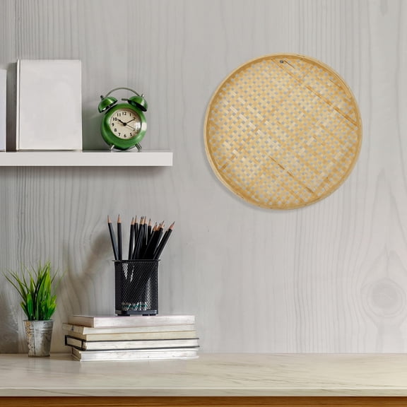 WASHWEPE Bamboo Weaving Sieve in Khaki Natural Material Storage Basket for Home Use