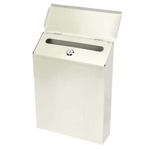 WASHWEPE Beige Iron Wallmounted Mailbox for Home Use Lockable and Waterproof Multifunctional Design 12.5 x 4.5 x 12.5 Inches