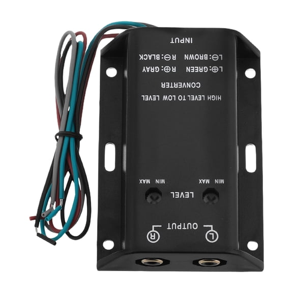 WASHWEPE Black Car Audio Converter Adapter for High to Low Frequency Conversion with Audio Output Control