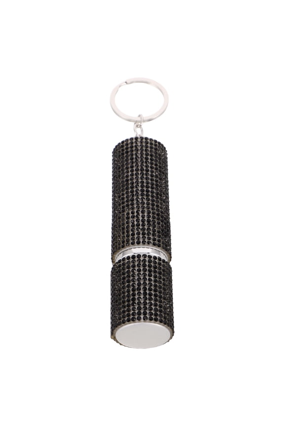 Portable Black Rhinestone Travel Perfume Bottle Keychain Refillable Spray