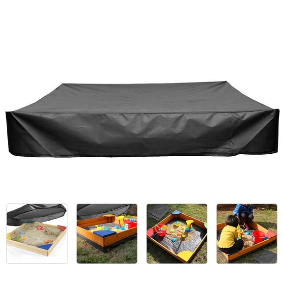 WASHWEPE Heavy Duty Black Sandbox Cover 79x79in Outdoor Garden Protector Weather Resistant 1 Set