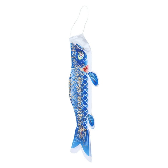 WASHWEPE Blue Carp Streamer Japanese Koi Fish Flag for Home Decoration 1Pcs 26.4X8.3X3.1in