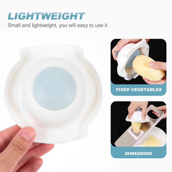 WASHWEPE Blue Vegetable Holder for Slicing and Cutting Finger Guards Kitchen Use Plastic 4.5 x 3.5 Inches