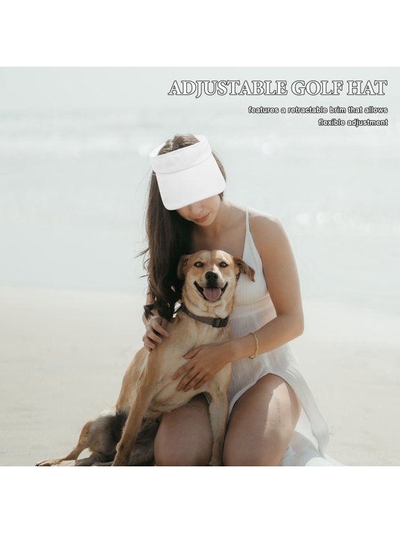 Retractable Brim Visor White Uv Blocking for Outdoor Activities