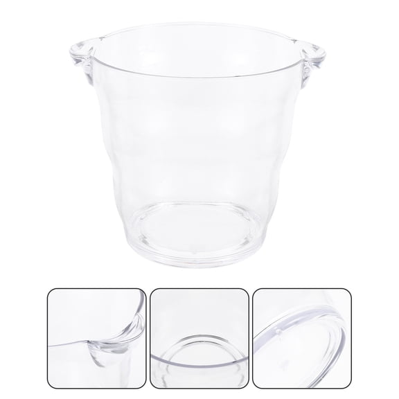 WASHWEPE Elegant Ice Bucket Transparent Acrylic for Modern Dining Room