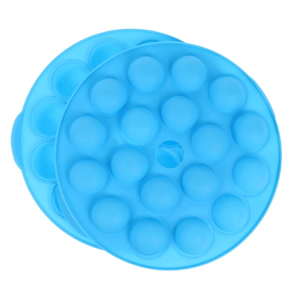 WASHWEPE Cake Baking Mold Lollipop Cake Mould Blue Round 18 Holes for Cooking 1Set