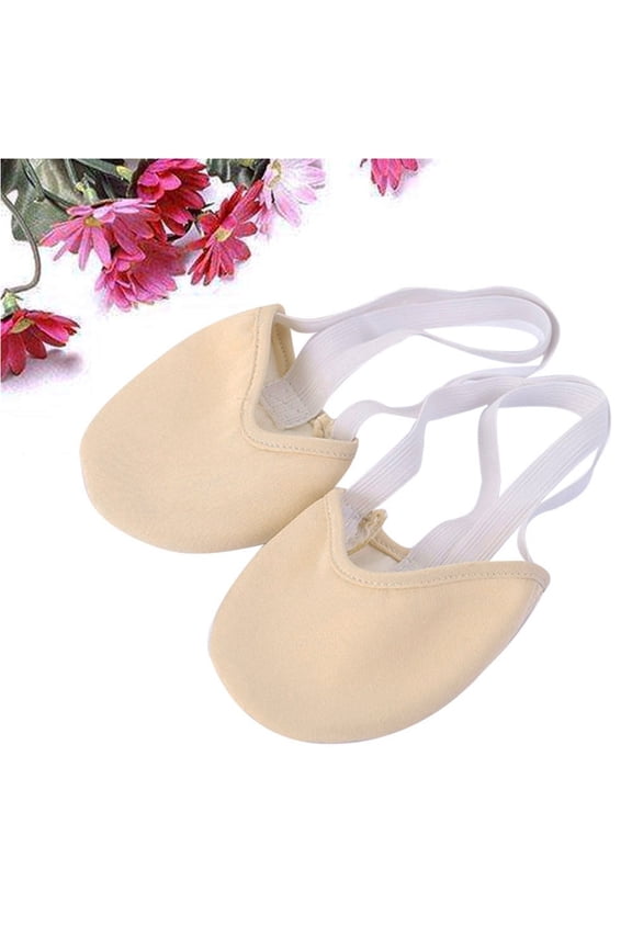 Beige Half Toe Shoe with Ample Toe Room and Elastic Straps for Smooth Movement