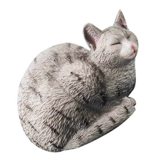 WASHWEPE Cat Statue 1Set Cute Animal Cat Statue for Cat Lovers Garden Decor 7.00X4.80X4.00CM