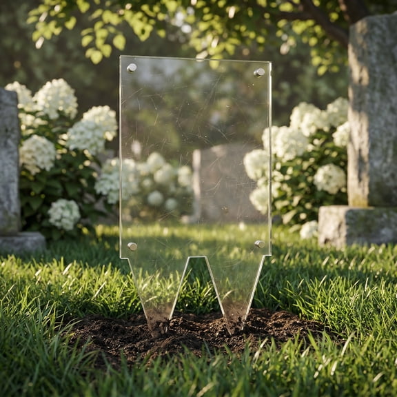 WASHWEPE Clear Outdoor Cemetery Frame with Ground Stake for Secure Weather Resistant Display