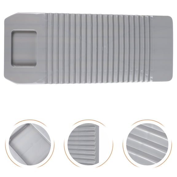 WASHWEPE Clothe Washboard 1Set Grey Plastic Rectangular Shape for Home Use