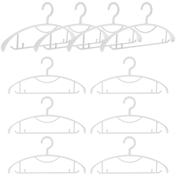 WASHWEPE Clothes Hanging Rack 10Pcs Plastic Nonslip Hangers for Home Use Wide Shoulder Design 41.5x19.5x3In