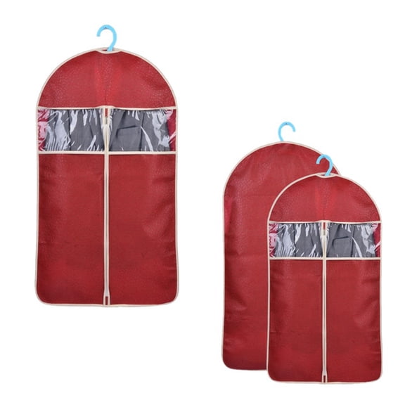 WASHWEPE Suit Protector Bag Non Woven 1Set Dark Red