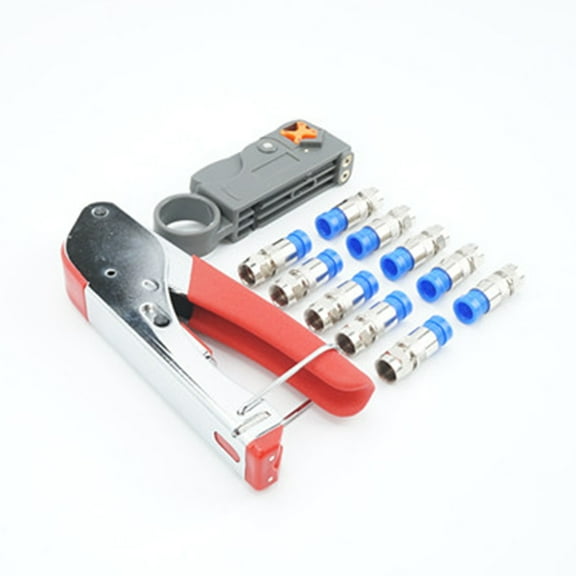 WASHWEPE 10Pcs Coaxial Compression Tool with Hexagonal Depth Adjustment for Rg6 Cables