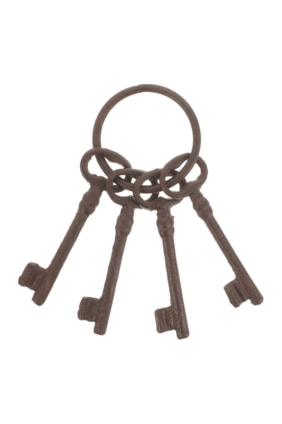 Coffee Cast Iron Key Pendant for Wall Hanging Decor Featuring Retro Vintage Design and Multifunctional Use