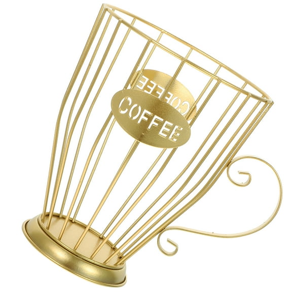 WASHWEPE Coffee Container 1Pcs Golden Iron for Counter Storage and Organization in Kitchen 15.7X5.9X7.5in