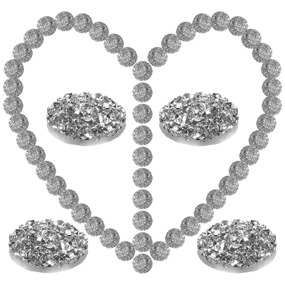 WASHWEPE Craft Accessories 100Pcs Silver Resin Flatback Rhinestones for Diy Projects