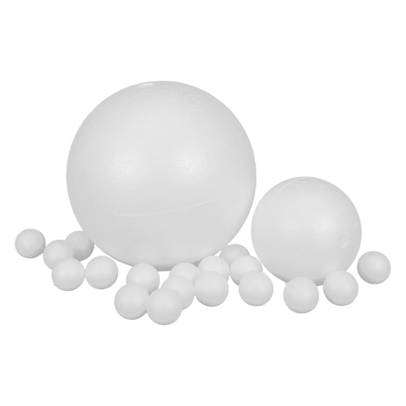 WASHWEPE Craft White Foam Spheres Balls 22pcs Polystyrene for Arts and Crafts