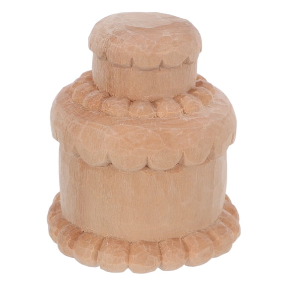 WASHWEPE DIY Wooden Cake Model Figurine Unfinished Paintable Wood Craft Blank for Rustic Farmhouse Decor