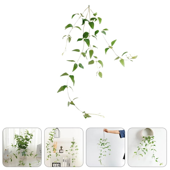 WASHWEPE Decorative Artificial Clematis Rattan Plant for Indoor and Outdoor Decor in Green 1Pc