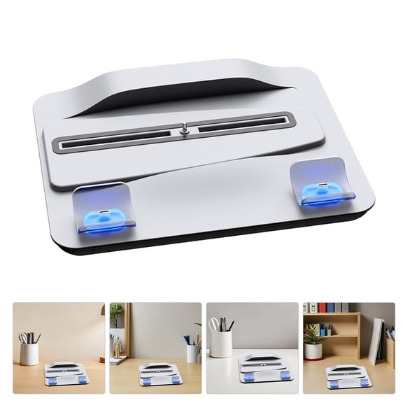 WASHWEPE White Desktop Charging Dock Station with LED Cooling Fans and Dual Controller Charging Base