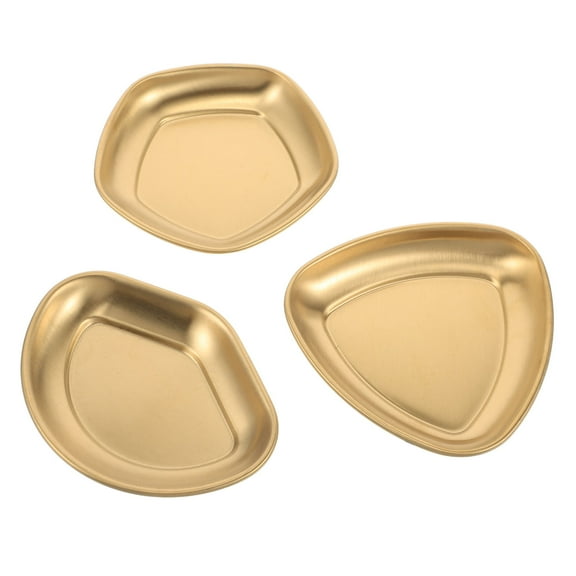 WASHWEPE Dipping Sauce Dish 3Pcs Golden Stainless Steel For Holding Ketchup And Sauces