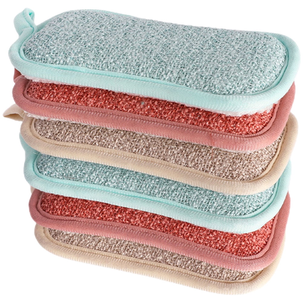 WASHWEPE Dish Scrub Sponges, Assorted Colors, 6 Pack, 6.5 x 3.7 x 0.4 ...