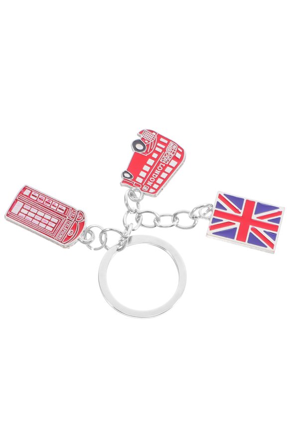 Distinctive British Key Ring Pendant with Unique Design for Bag Decoration Multicolor