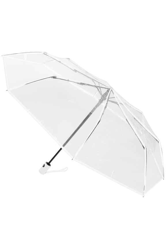 Durable Clear Folding Umbrella with Steel and Plastic Construction and Automatic Open Close