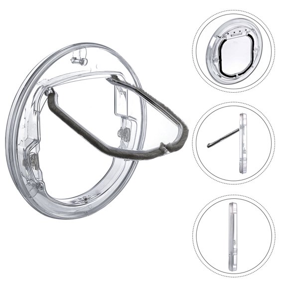 WASHWEPE Controlled Two Way Access Pet Door Transparent Plastic Durable Round Pet Hole