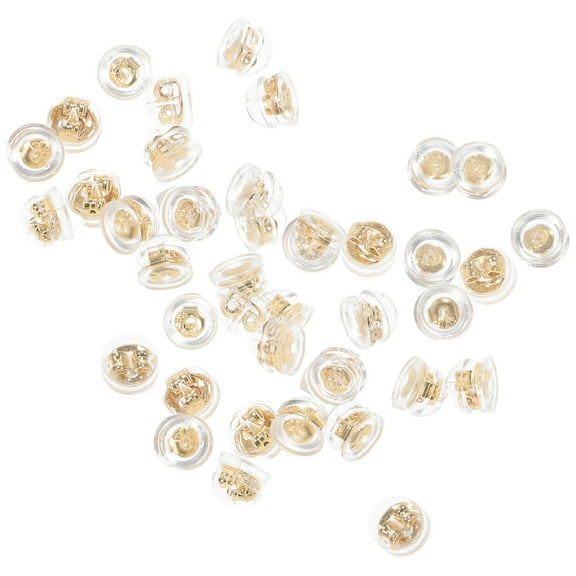 WASHWEPE Earring Backs 60Pcs Golden Earring Backs for Earring Replacement and Holding