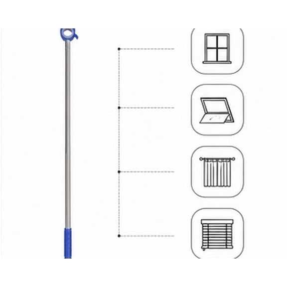 WASHWEPE Effortless Window Opening Pole Multi Use Drapery Pull Rod for High Indoor and Outdoor Windows