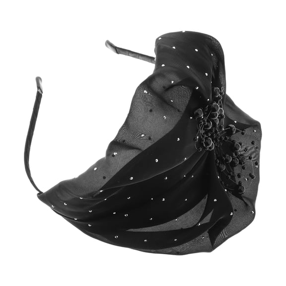 WASHWEPE Stylish Black Fascinator Hair Hoop for Weddings Evening Events and Tea Parties