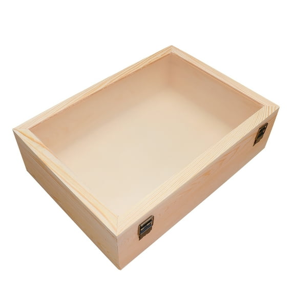 WASHWEPE Everlasting Flower present Box 35X25X10In Yellow Rustic Style Wood Display Box 1Pack