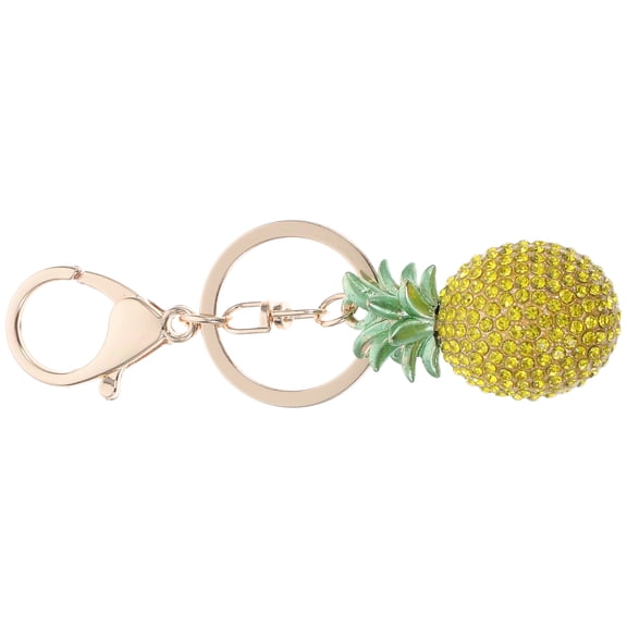 WASHWEPE Fruit Charm Keychain Pineapple Model Key Pendant Bag Decoration For Women present Giving 1Pack