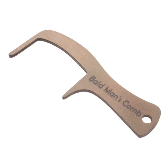 WASHWEPE Funny Bald Hair Comb Handmade Wood Broad Tooth Gentle on Scalp and Hair