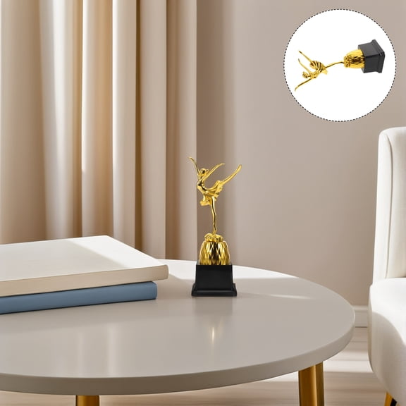 WASHWEPE Golden Ballet Trophy Cup - Perfect Dance Competition Award, Souvenir, and Elegant Decor Piece