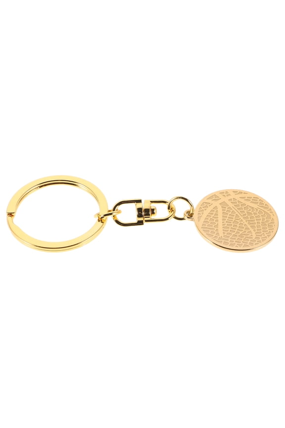 Golden Stainless Steel Basketball Keychain Durable Sports Themed Key Ring Car Backpack Ornament
