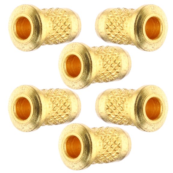 WASHWEPE Guitar String 6Pcs Metal Guitar String Ferrules Golden 0.28x0.24in Flat for Guitar