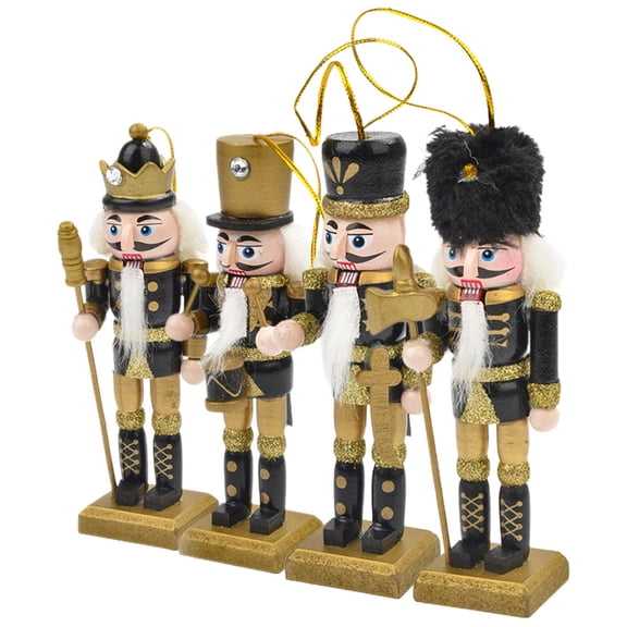 WASHWEPE Traditional Nutcracker Assorted Color 4Pcs 4.9X1.4X1.4In