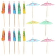 thumbnail image 1 of WASHWEPE Umbrella Toothpicks Cocktails Cocktail Parasol Picks Mixed Color 50Pcs, 1 of 8