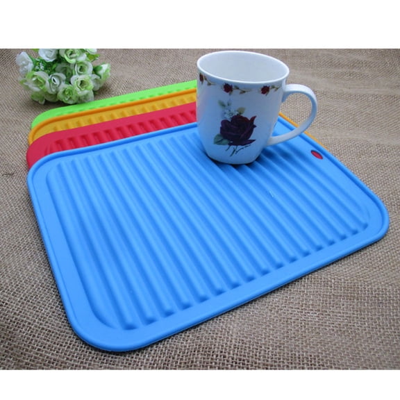 WASHWEPE Silicone Non Slip Heat Resistant Mat Insulation Pad for Drying Fruits Vegetables Blue