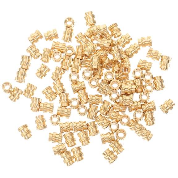 WASHWEPE Heat Set Insert 100Pcs Copper Brass Embedment Nut With Knurled Surface For 3D Printer Parts