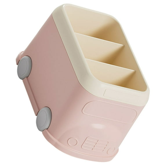 WASHWEPE Stationery Pencil Cup Pink Plastic 1Pcs 7.5X4.7X4.3in For Families Home Organization