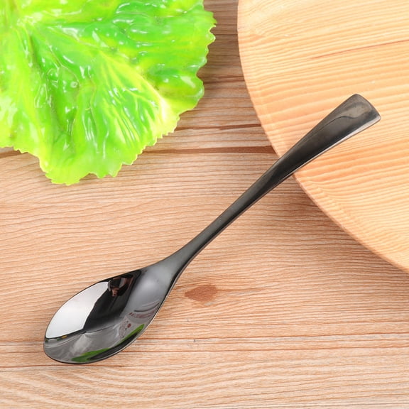 WASHWEPE Hotel Teaspoon Black Stainless Steel Titanium Coated Lightweight Tableware for Home