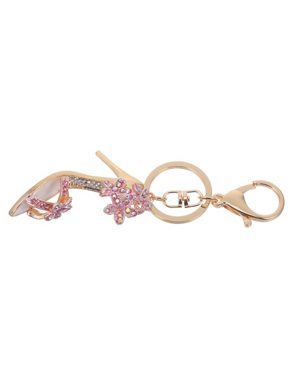 Keychains Women High Heel Shape Rhinestone Decorative Pendant for Everyday Use 1Pcs