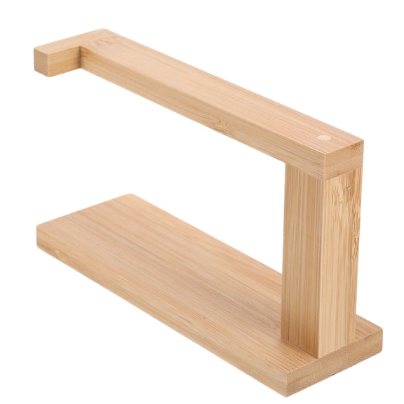 WASHWEPE Multifunctional Bamboo Toilet Tissue Holder with Nodrill Installation and Stylish Khaki Color