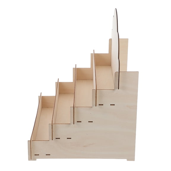 WASHWEPE Wooden Flyer Holder Display Stand for Home Desktop in Khaki Finish
