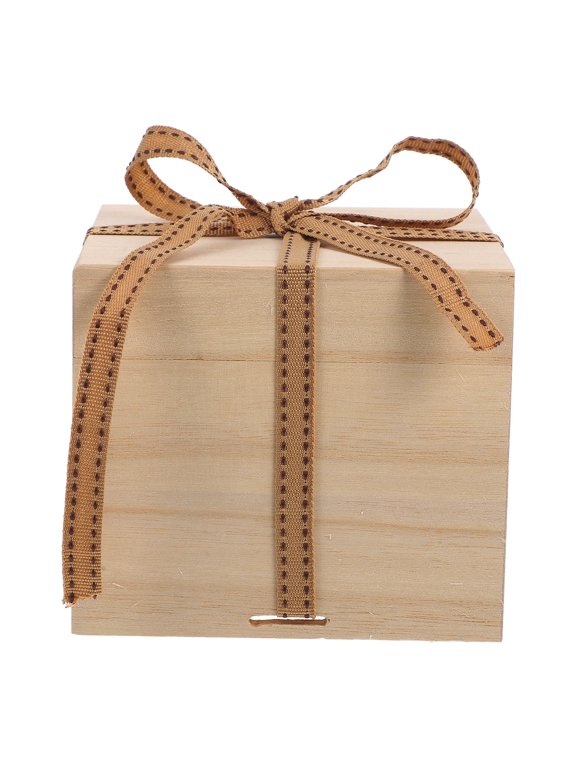 Large Wooden Box Beige Paulownia Wood Key Storage 1Set for Gifting Home Organization
