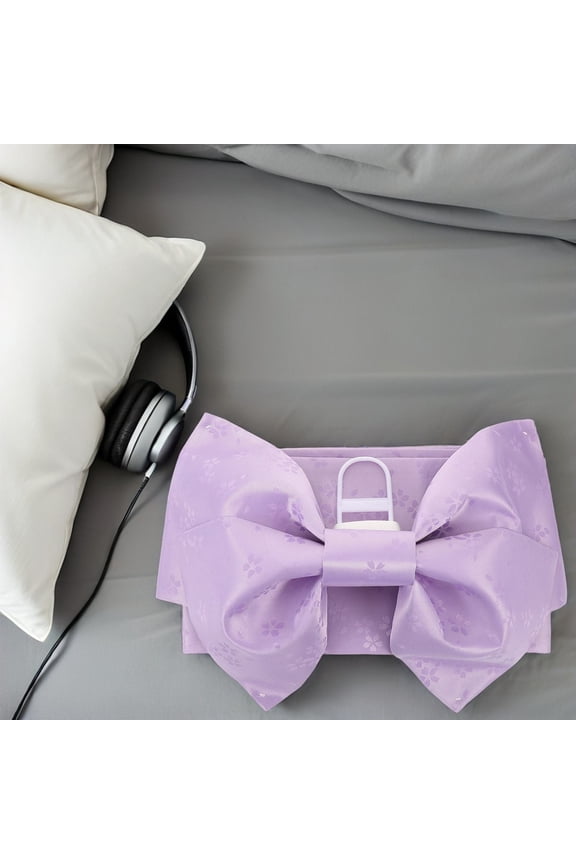 Japanese Traditional Kimono Bow Belt Lavender Pre Tied Adjustable Waist Sash
