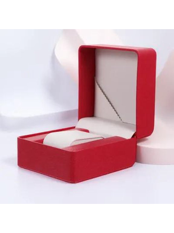 Lightweight Red Watch Storage Case with Silent Closing and Water Resistant Cover